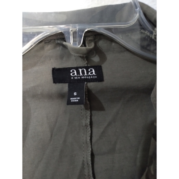 a.n.a Anorak Olive Camo Military Jacket Lightweight Cargo Collared Zip Up Coat - Picture 8 of 9